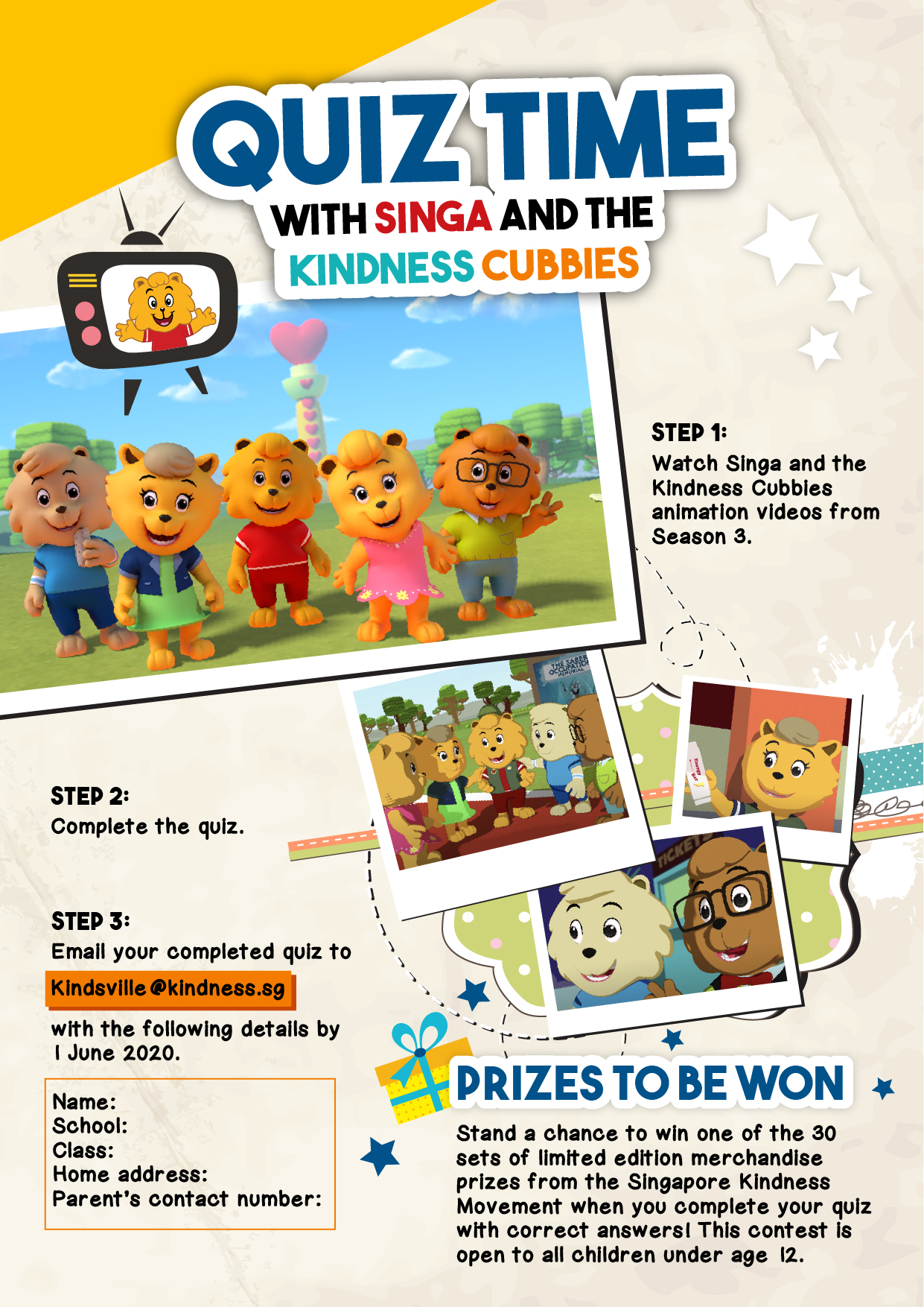 Contest: Singa and the Kindness Cubbies Animation Quiz - Kindsville
